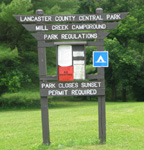 Mill Creek Camping Area sign