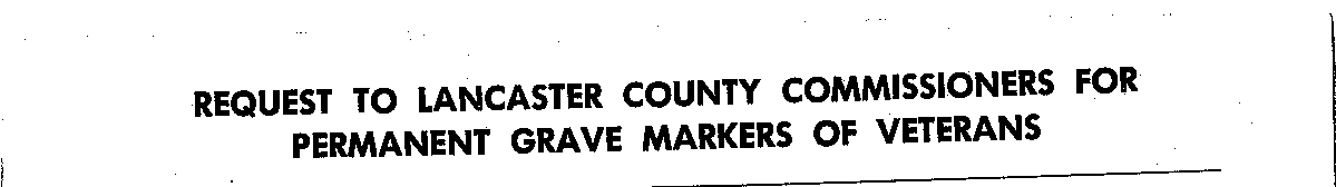 Vet Grave Marker Request