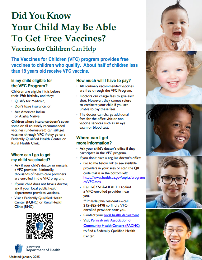 Vaccines For Children Flyer